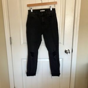 Black Distressed Mom Jeans